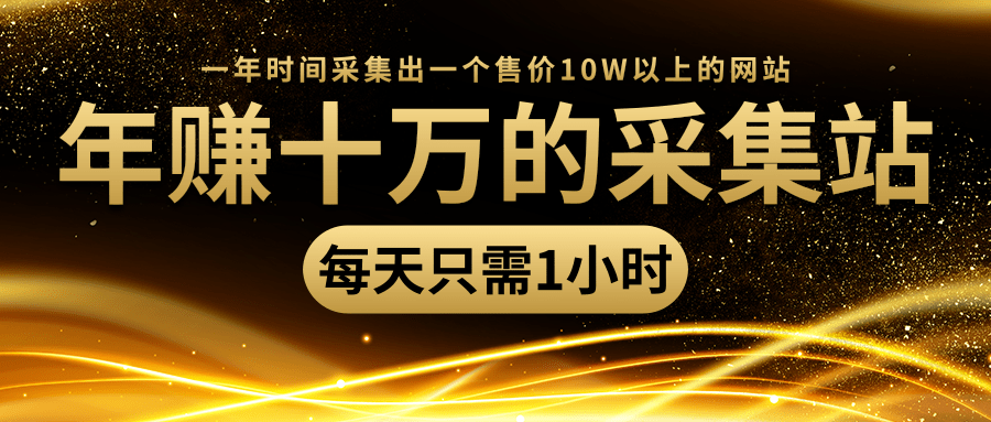 年赚十万的采集站，每天却只需要1小时，一年时间采集出一个售价10W以上的网站-闪越社