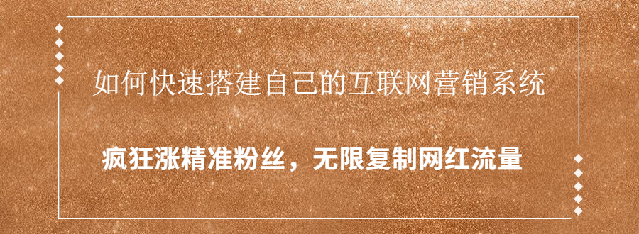 封神学员特训营：快速搭建自己的互联网营销系统，疯狂涨精准粉丝，无限复制网红流量-闪越社