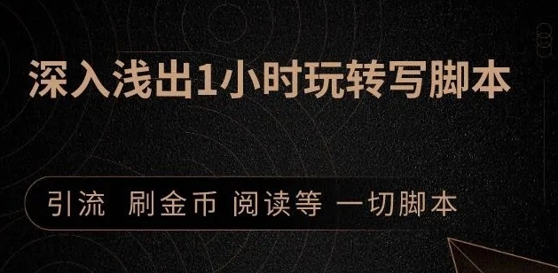 引流脚本实战课：1小时深入浅出视频实操讲解，教你0基础学会写引流脚本-闪越社