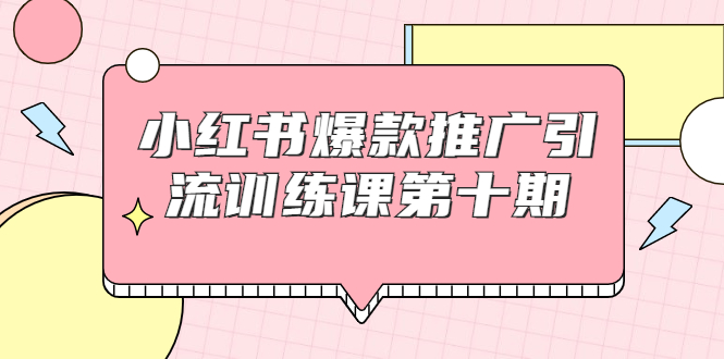 小红书爆款推广引流训练课第十期，手把手带你玩转小红书，轻松月入过万-闪越社