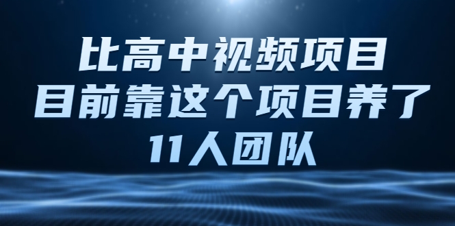 比高中视频项目，目前靠这个项目养了11人团队【视频课程】-闪越社