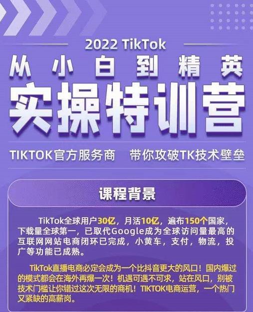 Seven漆·2022Tiktok从小白到精英实操特训营，带你掌握Tiktok账号运营-闪越社