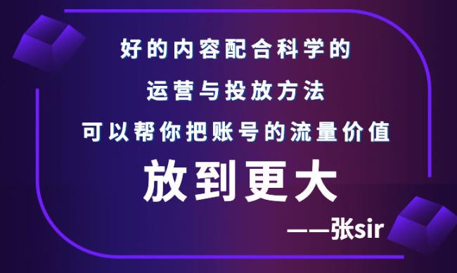 张sir账号流量增长课，告别海王流量，让你的流量更精准-闪越社