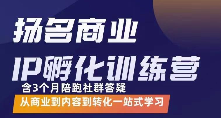 杨名商业IP孵化训练营，从商业到内容到转化一站式学 价值5980元-闪越社