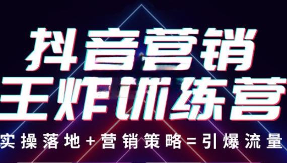 抖音营销王炸训练营，实操落地+营销策略=引爆流量（价值8960元）-闪越社