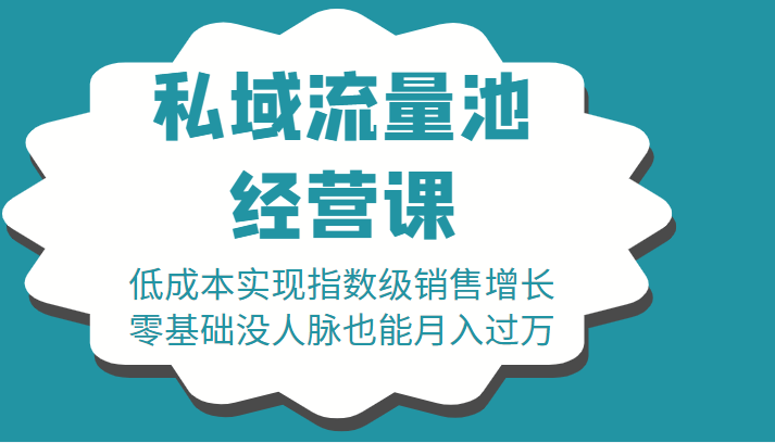 16堂私域流量池经营课：低成本实现指数级销售增长，零基础没人脉也能月入过万-闪越社