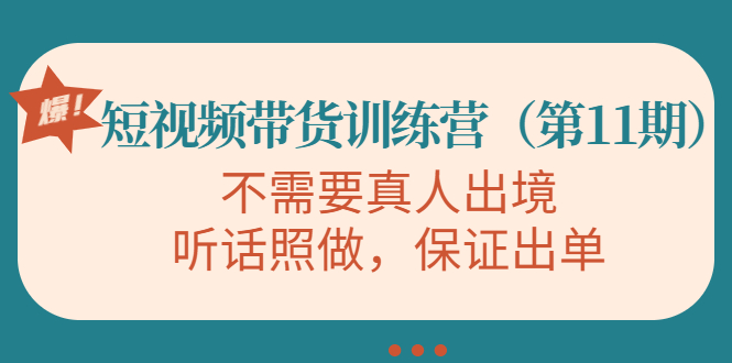 视频带货训练营，不需要真人出境，听话照做，保证出单（第11期）-闪越社