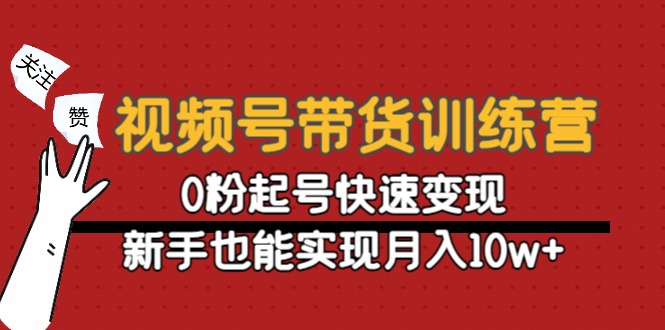 视频号带货训练营：0粉起号快速变现，新手也能实现月入10w+-闪越社