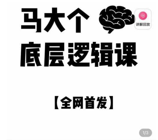 马大个·底层逻辑课，51节底层逻辑智慧课-价值1980元-闪越社