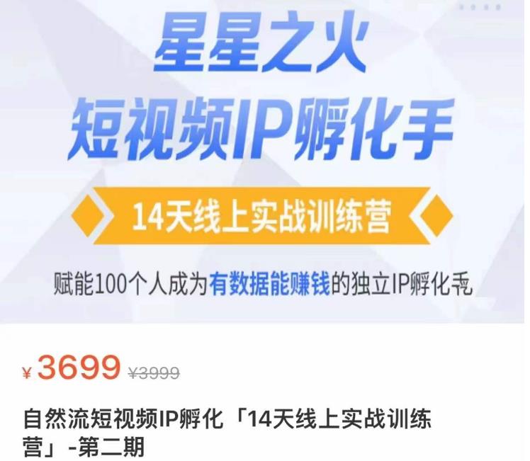 瑶瑶·自然流短视频IP孵化第二期，14天线上实战训练营，赋能100个人成为有数据能赚钱的独立IP孵化手-闪越社