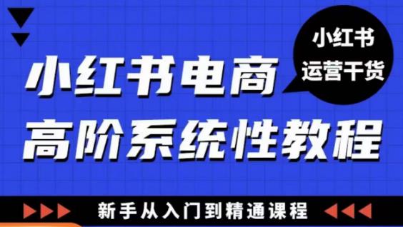 小红书电商高阶系统教程，新手从入门到精通系统课-闪越社