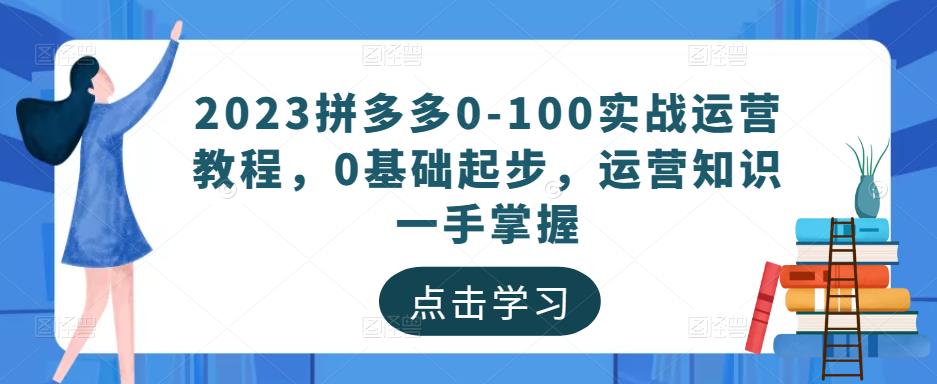 2023拼多多0-100实战运营教程，0基础起步，运营知识一手掌握-闪越社