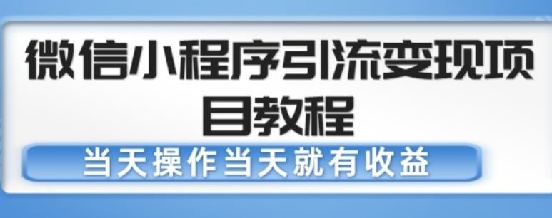 微信小程序引流变现项目教程，当天操作当天就有收益，变现不再是难事-闪越社