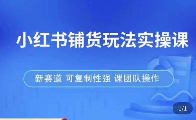 小红书铺货玩法实操课，流量大，竞争小，非常好做，新赛道，可复制性强，可团队操作-闪越社