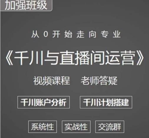 阳光哥·千川图文与直播间运营，从0开始走向专业，包含千川短视频图文、千川直播间、小店随心推-闪越社