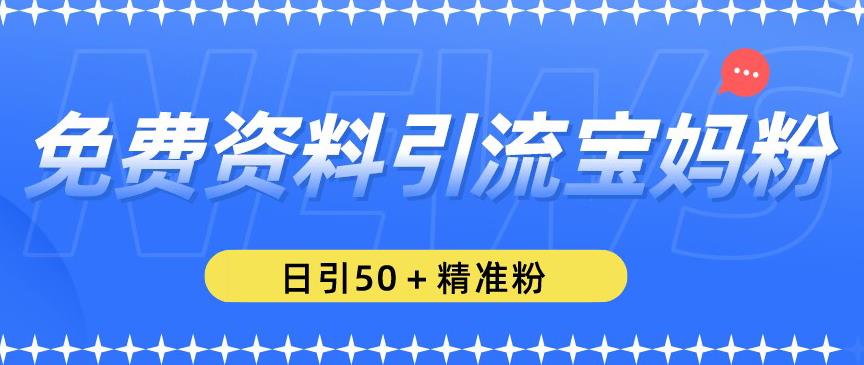 免费资料引流宝妈粉，日引50+精准粉【揭秘】-闪越社