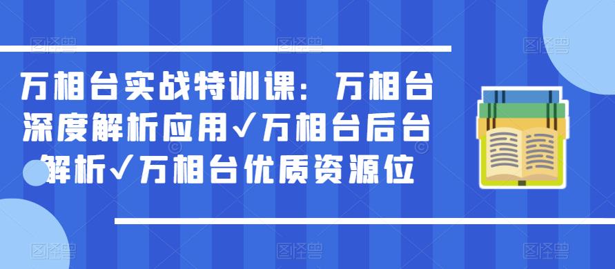 万相台实战特训课：万相台深度解析应用✔万相台后台解析✔万相台优质资源位-闪越社