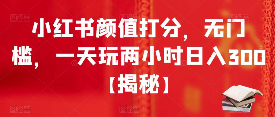 小红书颜值打分，无门槛，一天玩两小时日入300+【揭秘】-闪越社