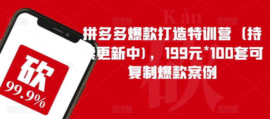 拼多多爆款打造特训营（持续更新中)，199元*100套可复制爆款案例-闪越社