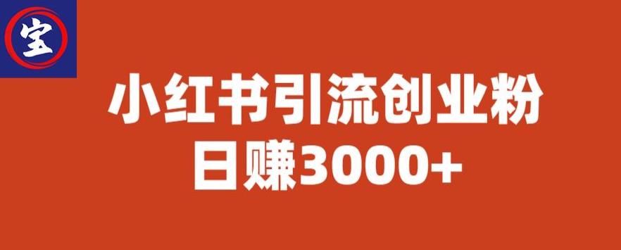 宝哥小红书引流创业粉，日赚3000+【揭秘】-闪越社