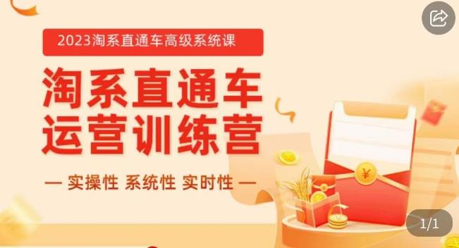 冠东·2023淘系直通车高级系统课，​实操性，系统性，实时性，直通车完整体系教学-闪越社