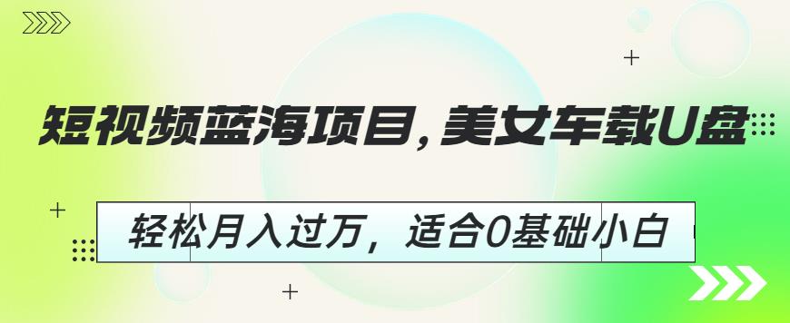 短视频蓝海项目，美女车载U盘，轻松月入过万，适合0基础小白【揭秘】-闪越社