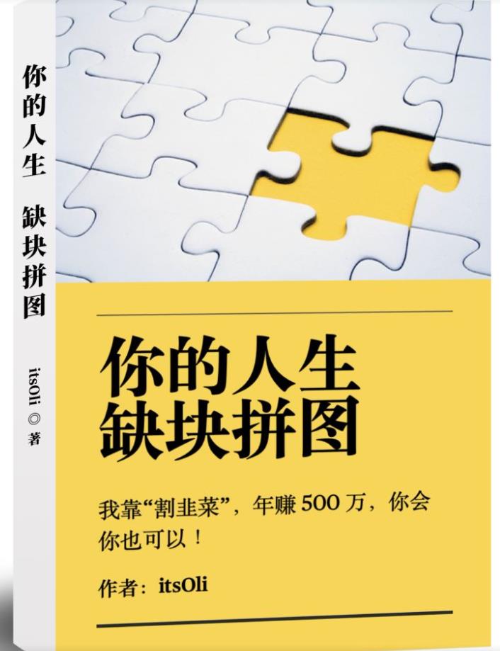 某高赞电子书《你的人生，缺块拼图——我靠“割韭菜”，年赚500万，你会你也可以》-闪越社