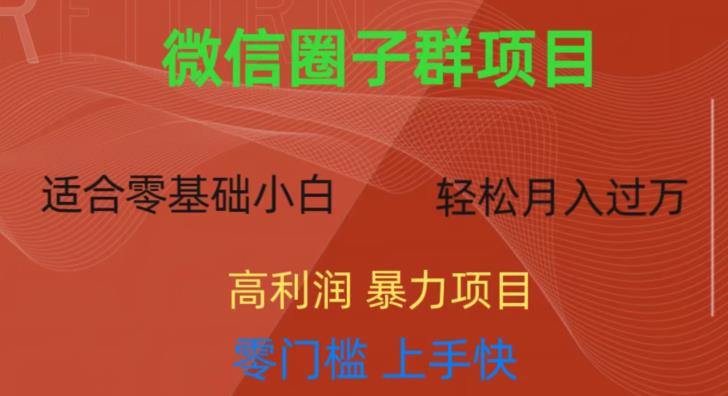 微信资源圈子群项目，零门槛，易上手，一个群1元，一天轻轻松松300+【揭秘】-闪越社