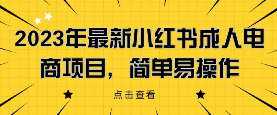 2023年最新小红书成人电商项目，简单易操作【详细教程】【揭秘】-闪越社