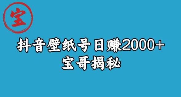 宝哥抖音壁纸号日赚2000+，不需要真人露脸就能操作【揭秘】-闪越社