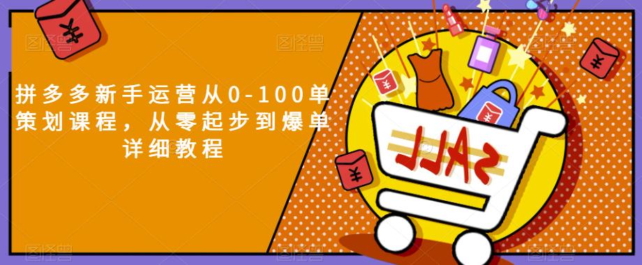 拼多多新手运营从0-100单策划课程，从零起步到爆单详细教程-闪越社