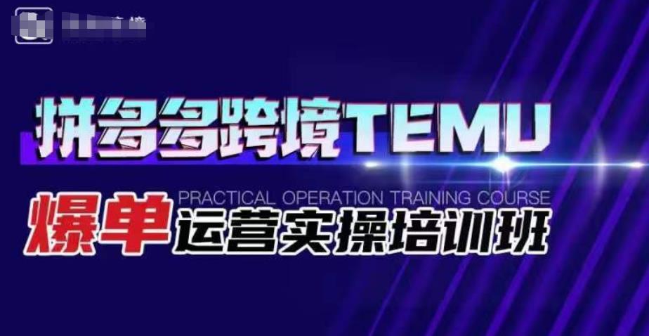 拼多多跨境TEMU爆单运营实操培训班，海外拼多多的选品、运营、爆单-闪越社