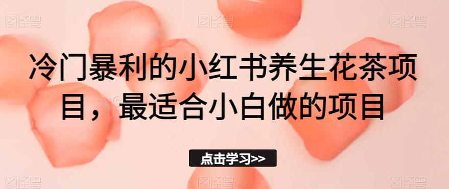 冷门暴利的小红书养生花茶项目，最适合小白做的项目【揭秘】-闪越社