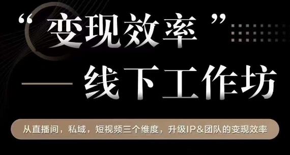 变现效率线下工作坊，从‮播直‬间、私域、‮视短‬频‮个三‬维度，升级IP和团队变现效率-闪越社