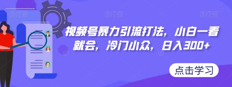 视频号暴力引流打法，小白一看就会，冷门小众，日入300+【揭秘】-闪越社