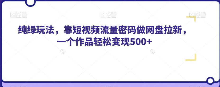 纯绿玩法，靠短视频流量密码做网盘拉新，一个作品轻松变现500+【揭秘】-闪越社