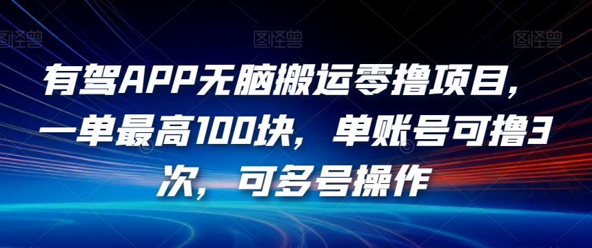 有驾APP无脑搬运零撸项目，一单最高100块，单账号可撸3次，可多号操作【揭秘】-闪越社