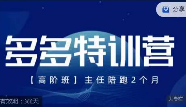 纪主任·多多特训营高阶班【9月13日更新】，拼多多最新玩法技巧落地实操-闪越社