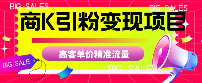 商K引粉变现项目，高客单价精准流量【揭秘】-闪越社