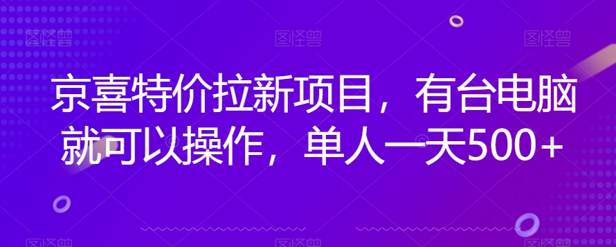 京喜特价拉新新玩法，有台电脑就可以操作，单人一天500+【揭秘】-闪越社