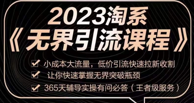 2023淘系无界引流实操课程，​小成本大流量，低价引流快速拉新收割，让你快速掌握无界突破瓶颈-闪越社