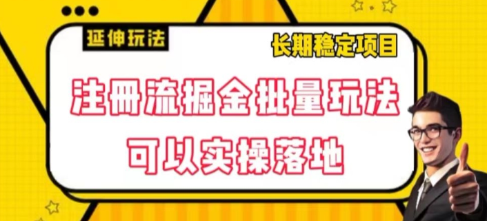 注册流掘金批量玩法，可以实操落地【揭秘】-闪越社