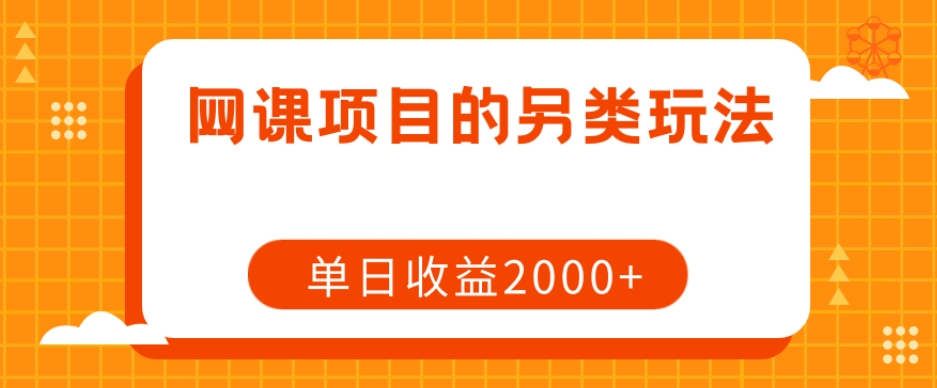 网课项目的另类玩法，单日收益2000+【揭秘】-闪越社