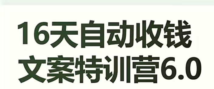 16天自动收钱文案特训营6.0，学会儿每天自动咔咔收钱-闪越社