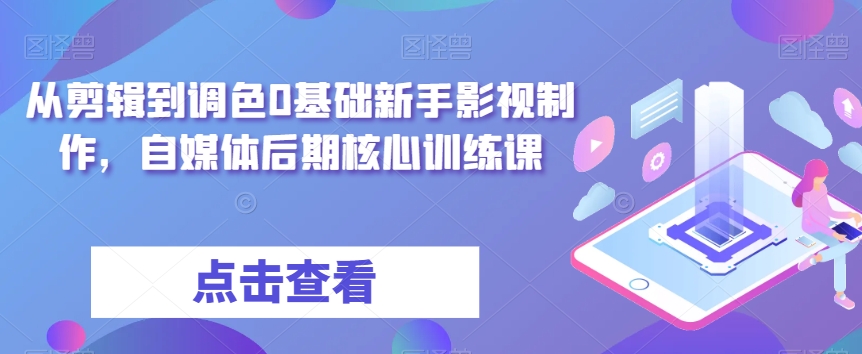 从剪辑到调色0基础新手影视制作，自媒体后期核心训练课-闪越社