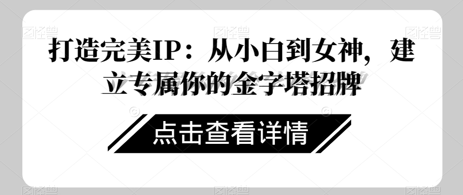 打造完美IP：从小白到女神，建立专属你的金字塔招牌-闪越社