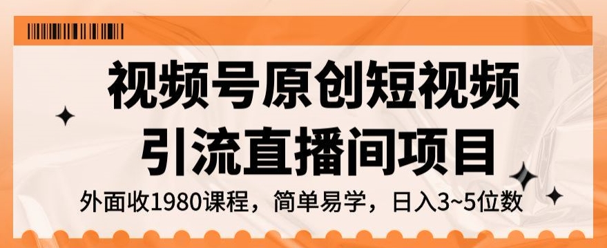 视频号原创短视频引流直播间项目，日入3~5五位数【揭秘】-闪越社