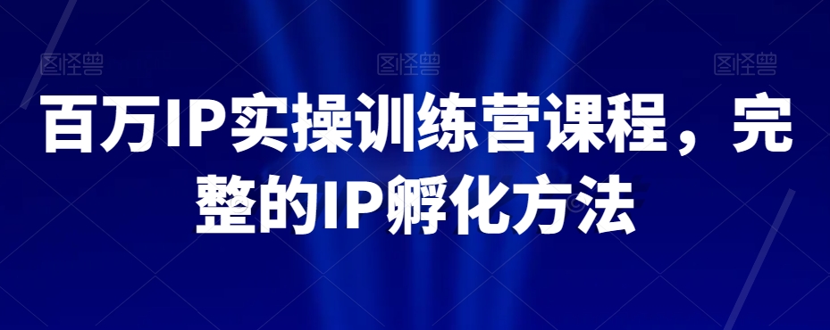 百万IP实操训练营课程，完整的IP孵化方法-闪越社