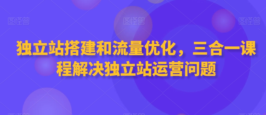 独立站搭建和流量优化，三合一课程解决独立站运营问题-闪越社