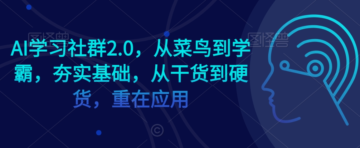 AI学习社群2.0，从菜鸟到学霸，夯实基础，从干货到硬货，重在应用-闪越社